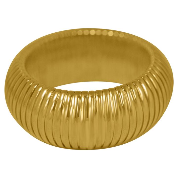 Zirconmania Zirconite Dome Omega Style High Polished Wide Bangle - Gold/silver