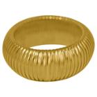 Zirconmania Zirconite Dome Omega Style High Polished Wide Bangle - Gold/silver