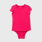 Toddler Girls' Adaptive Short Sleeve Adjustable Bodysuit - Cat & Jack Pink