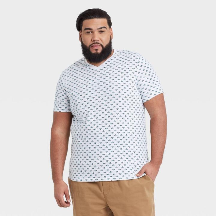 Men's Tall Regular Fit Short Sleeve V-neck T-shirt - Goodfellow & Co True White