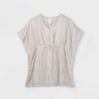 Girls' Woven Caften Striped Cover Up - Cat & Jack White