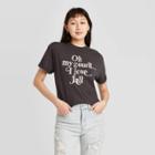 Fifth Sun Women's Oh My Gourd I Love Fall Short Sleeve Graphic T-shirt - Black