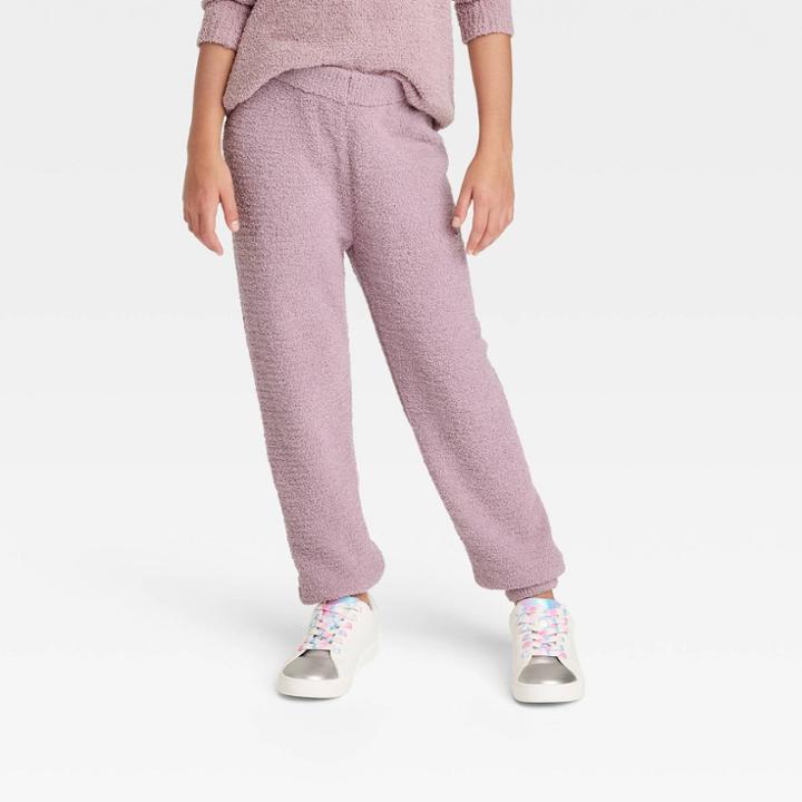 Girls' Cozy Jogger Pants - Art Class Purple