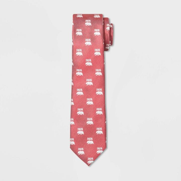 Men's Papa Bear Father's Day Necktie - Goodfellow & Co Wowzer Red