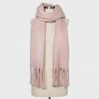 Women's Brushed Woven Blanket Scarf - A New Day Pink