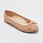 Women's Wide Width Hope Round Toe Mary Jane Ballet Flats - A New Day Pecan 9w,