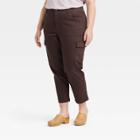 Women's Plus Size High-rise Boyfriend Cargo Pants - Universal Thread Dark Brown