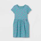 Girls' Printed Jersey Short Sleeve Knit Dress - Cat & Jack Ocean Green