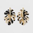 Sugarfix By Baublebar Resin Monstera Leaf Earrings - Blonde Tort, Girl's