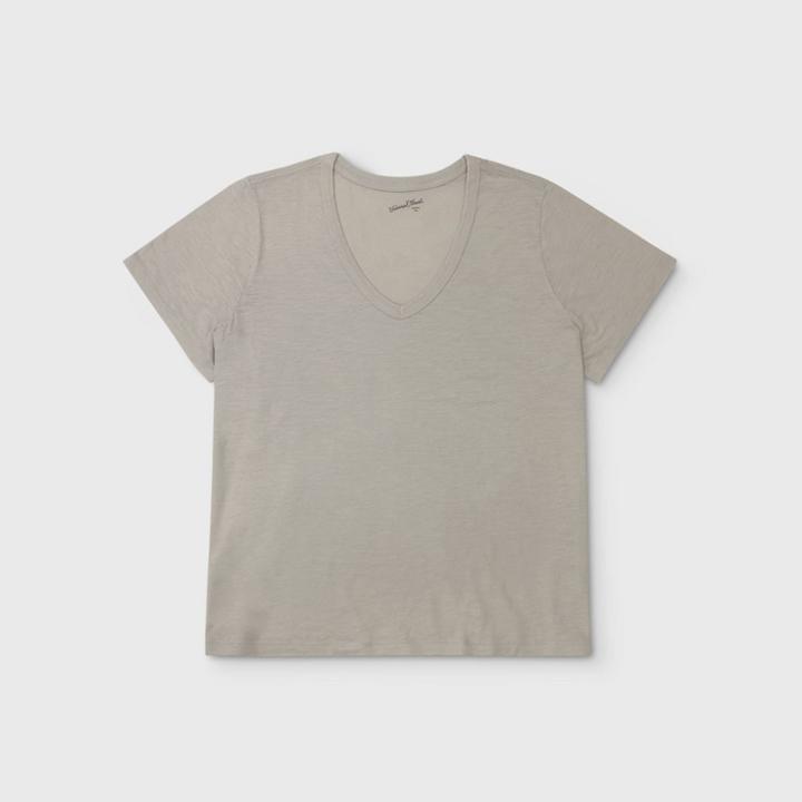 Women's Plus Size Short Sleeve V-neck T-shirt - Universal Thread Cream 2x, Women's, Size: