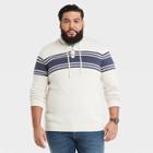 Men's Tall Standard Fit Striped Pullover Hoodie Sweater - Goodfellow & Co Beige