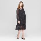 Maternity Printed Woven Flounce Dress - Isabel Maternity By Ingrid & Isabel Black