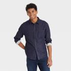 Men's Standard Fit Long Sleeve Plaid Button-down Shirt - Goodfellow & Co Navy