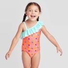 Toddler Girls' Polka Dot One Piece Swimsuit - Cat & Jack Orange 2t, Toddler Girl's, Pink