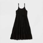 Women's Plus Size Striped Sleeveless Tiered Maxi Sundress - Ava & Viv Black X