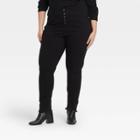 Women's Plus Size High-rise Ankle Skinny Jeans - Ava & Viv Black Wash