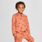 Toddler Boys' Triangles Hoodie Sweatshirt - Cat & Jack Orange