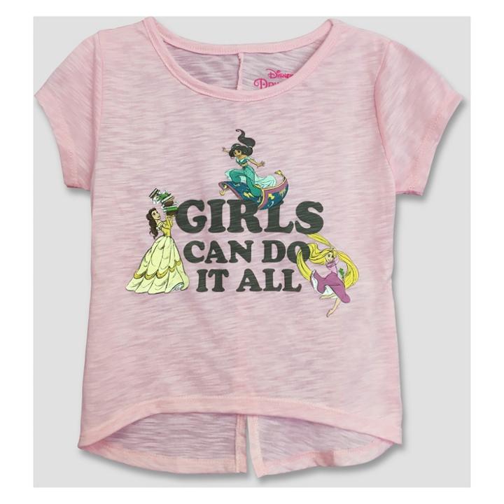 Toddler Girls' Disney Princess Short Sleeve T-shirt - Pink