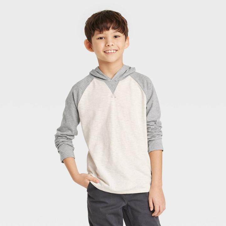 Boys' Solid Hooded Thermal Shirt - Cat & Jack Gray
