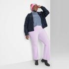 Women's Plus Size Low-rise Velour Rib Flare Pants - Wild Fable Lavender