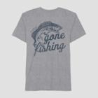 Petitemen's Short Sleeve Gone Fishing Graphic T-shirt - Awake Heather Gray M,