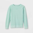 Boys' Garment Washed Waffle Crewneck Sweatshirt - Cat & Jack