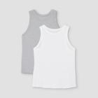 Women's Plus Size Slim Fit Ribbed 2pk Bundle Tank Top - A New Day White/gray