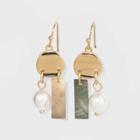 Pearl Black Shell Dangle Earrings - A New Day Gold, Women's