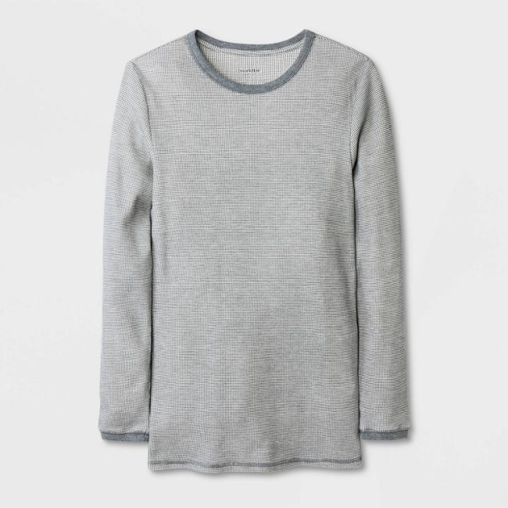Men's Relaxed Fit Long Sleeve Thermal Underwear Shirt - Goodfellow & Co Gray