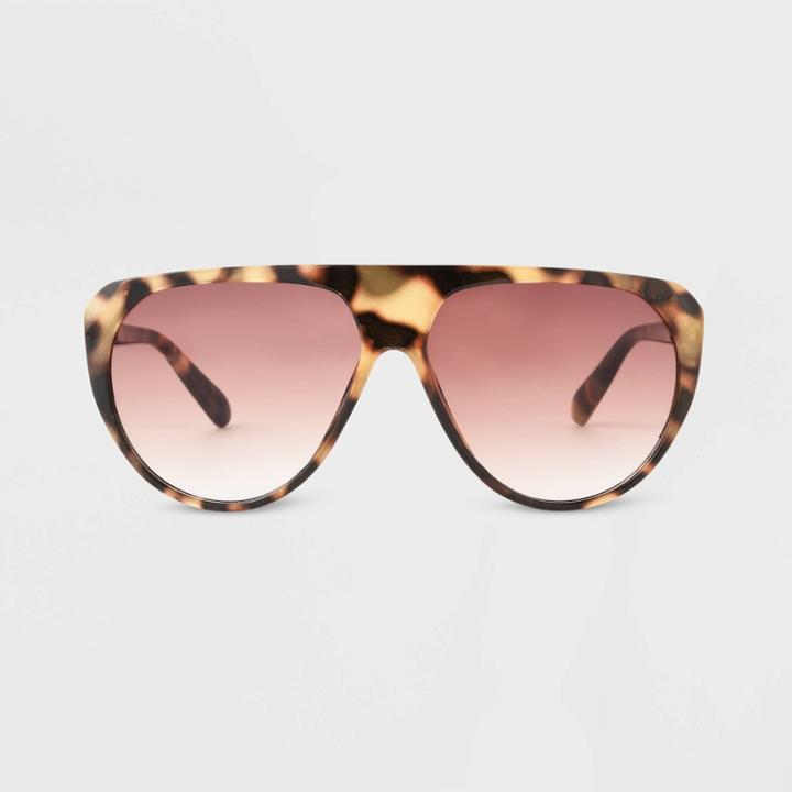 Women's Tortoise Print Flat Top Cateye Sunglasses - Universal Thread