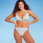 Juniors' Ribbed Triangle Bikini Top - Xhilaration Light Silver D/dd Cup