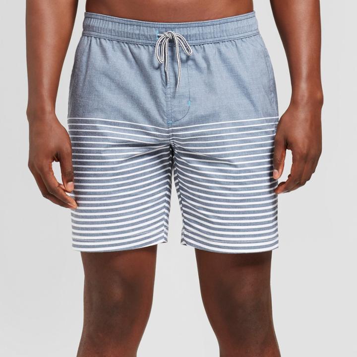 Men's 7.5 Whodat Elastic Waist Board Shorts - Goodfellow & Co Navy
