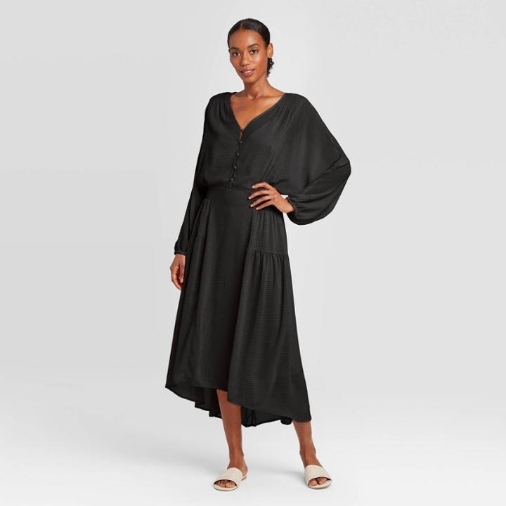 Women's Balloon Long Sleeve Dress - Prologue Black