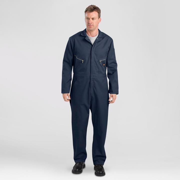 Dickies Men's Tall Deluxe Long Sleeve Blended Twill Coverall - Dark Navy 2xlt, Men's, Size: Xxl Tall, Dark Blue