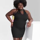 Women's Plus Size Sleeveless Convertible Knit Bodycon Dress - Wild Fable Black