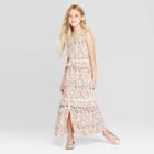 Girls' Button Front Tiered Dress - Art Class Pink