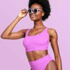Women's Ribbed Bralette Bikini Top - Stoney Clover Lane X Target Bright Purple D/dd Cup