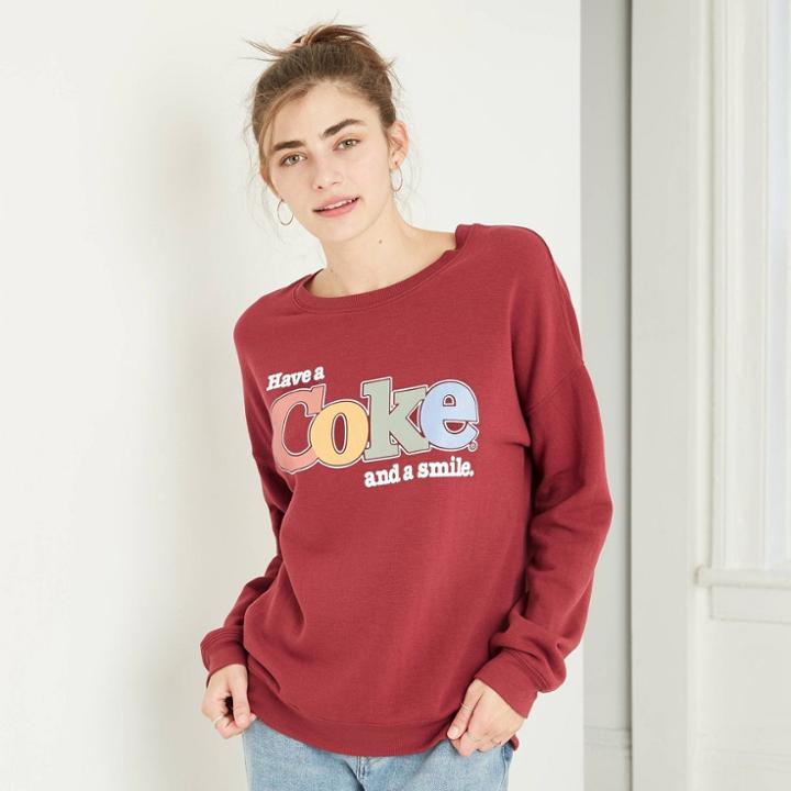 Coca-cola Women's Enjoy A Coke Graphic Sweatshirt - Red