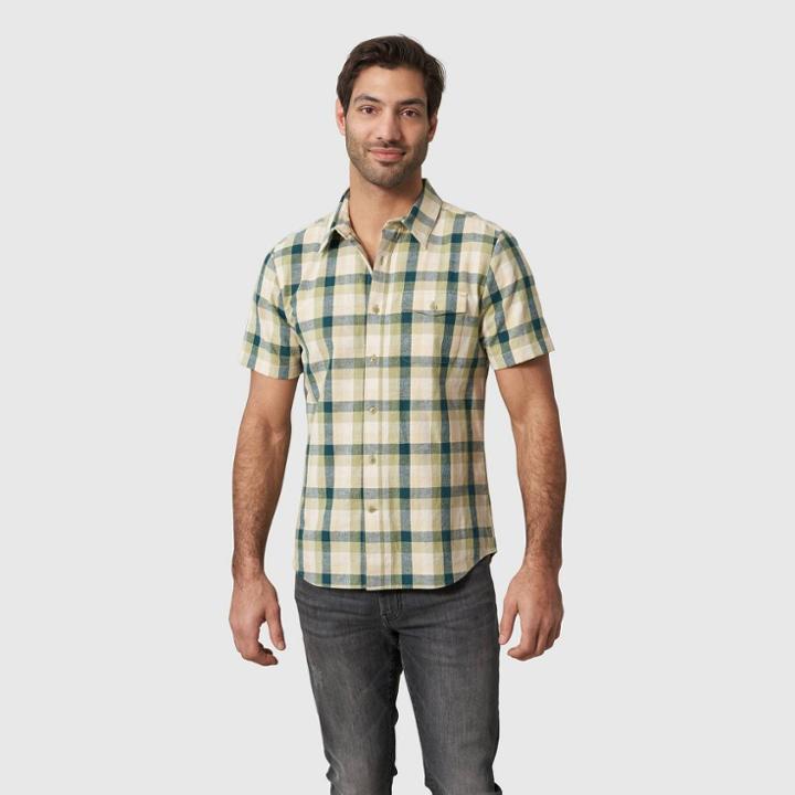United By Blue Men's Short Sleeve Button-down Shirt - Plaid/sage Green
