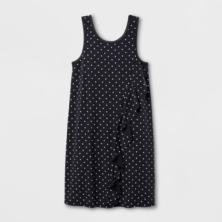 Girls' Sleeveless Polka Dot Knit Dress - Cat & Jack Gray/white