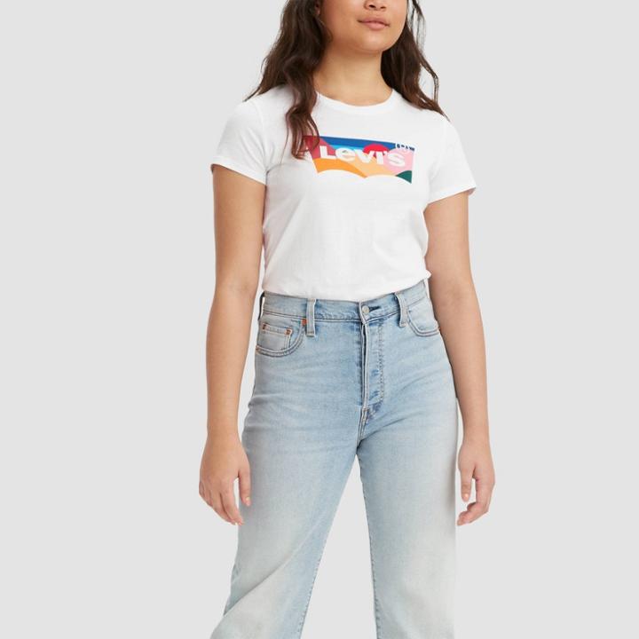Levi's Women's Short Sleeve Crewneck Perfect T-shirt - Graphic White