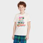 Kids' Holiday Very Merry Matching Family Pajama T-shirt - Wondershop Cream