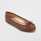 Women's Wide Width Hope Elastic Band Round Toe Mary Jane Ballet Flats - A New Day Coffee Bean 9.5w,