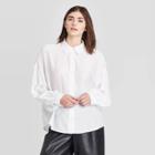 Women's Long Sleeve Collared Button-down Shirt - Prologue White