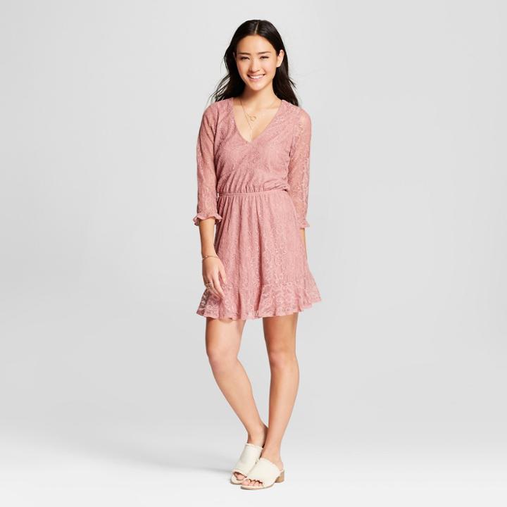 Women's Flounce Sleeve Lace Dress - Lots Of Love By Speechless (juniors') Purple