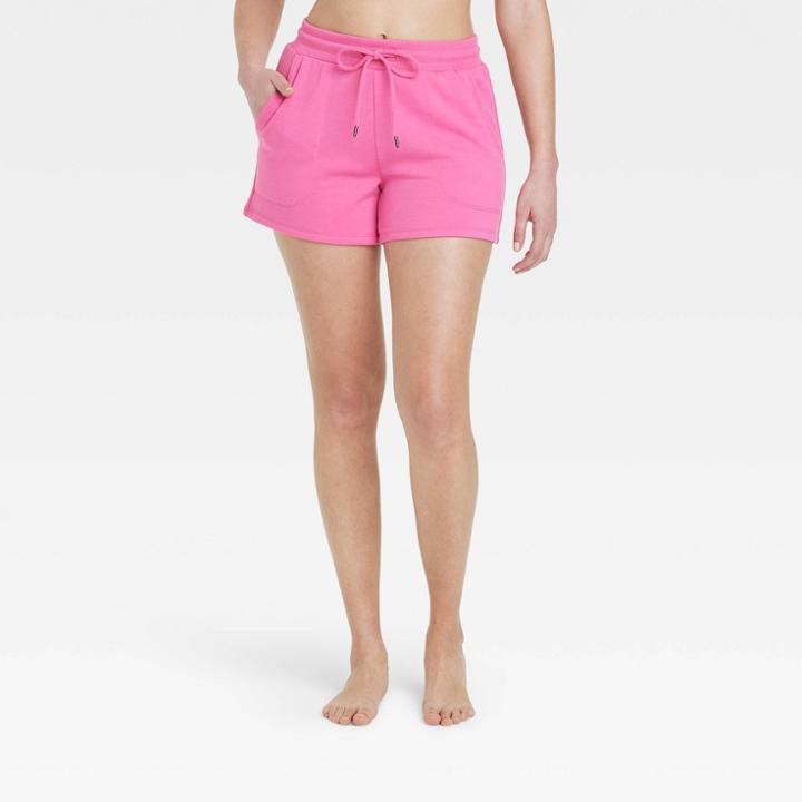 Women's Beautifully Soft Fleece Shorts - Stars Above Pink