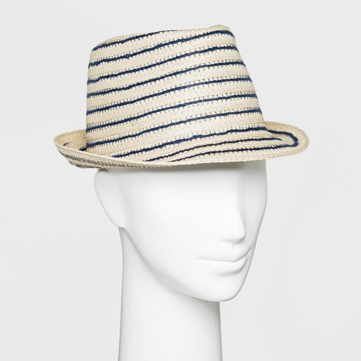 Women's Striped Fedora - A New Day Navy, Navy