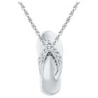 Target 1/20 Ct. T.w. Round White Diamond Prong Set Flip Flop Pendant In Sterling Silver (18 Ij-i2-i3), Women's