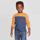 Toddler Boys' Thermal Colorblock T-shirt - Cat & Jack Brown/blue 12m, Toddler Boy's