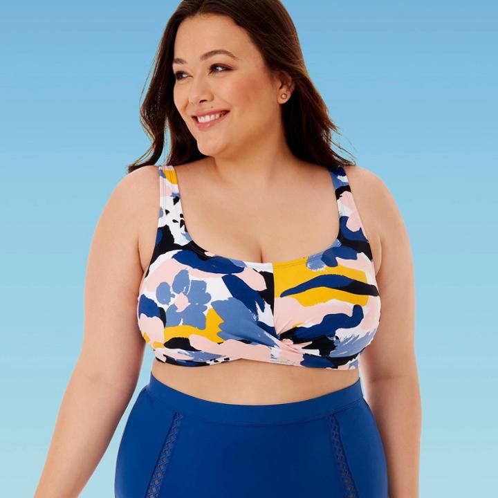 Women's Plus Size Slimming Control Twist Front Bikini Top - Beach Betty By Miracle Brands 1x, Women's, Size: 1xl,